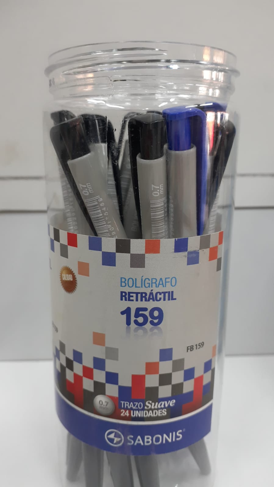 Bolígrafo retráctil Sabonis azul 159