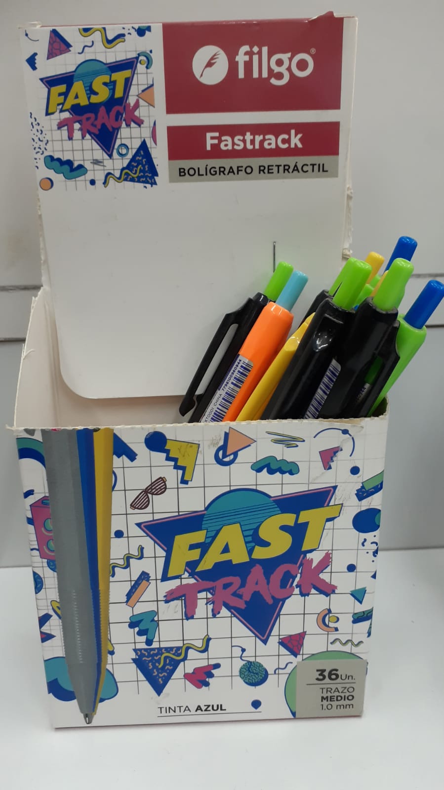 Bolígrafo retráctil Fastrack azul Filgo
