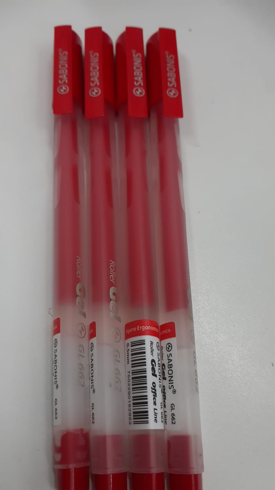 Bolígrafo roller gel Sabonis triangular rojo GL662