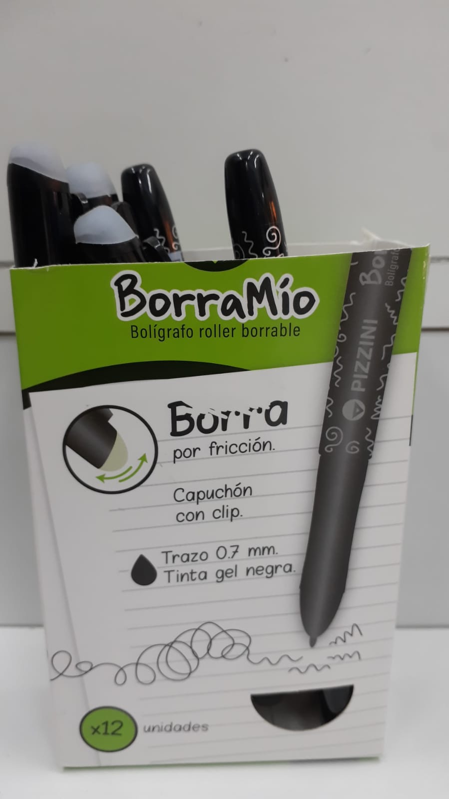 Bolígrafo borrable Pizzini Borramío negro