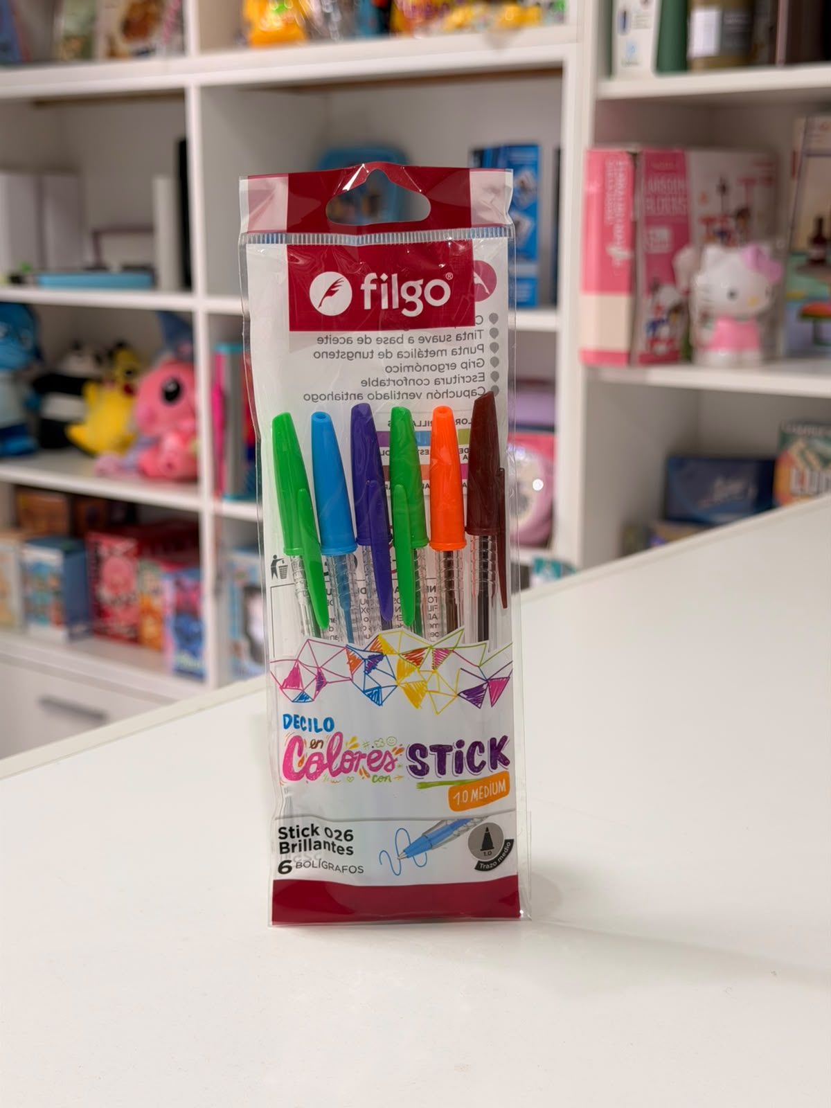 Bolígrafo Filgo stick colores x 6