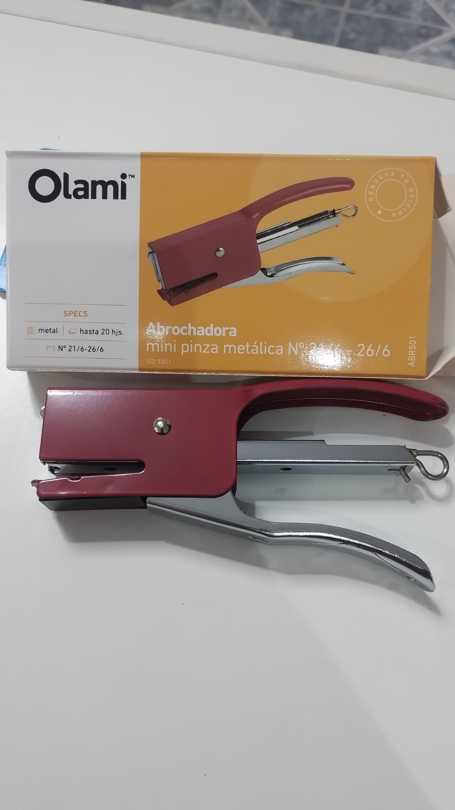 Abrochadora mini pinza metálica n.º 21/6