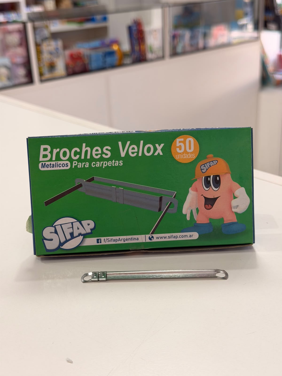 Broches velox metálicos para carpetas Sifap por unidad