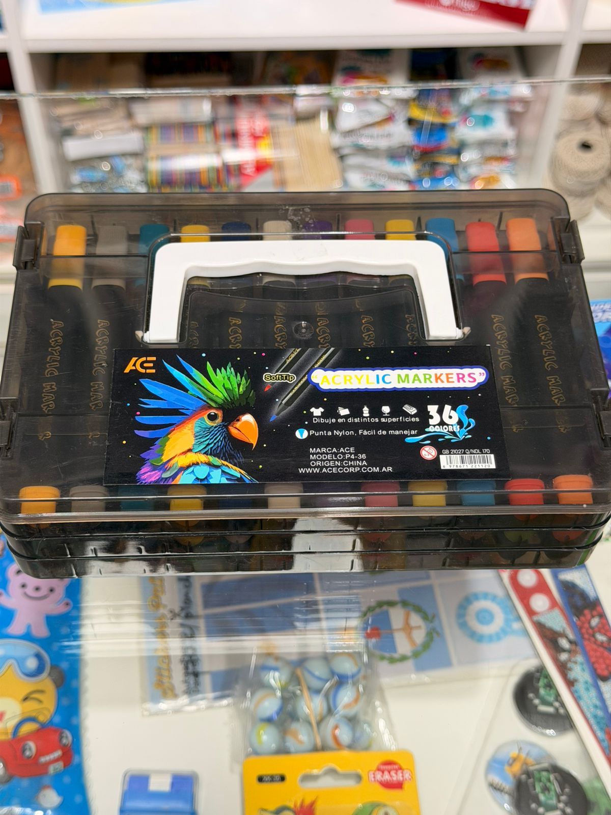 Acrylic markers 36 unidades en valija