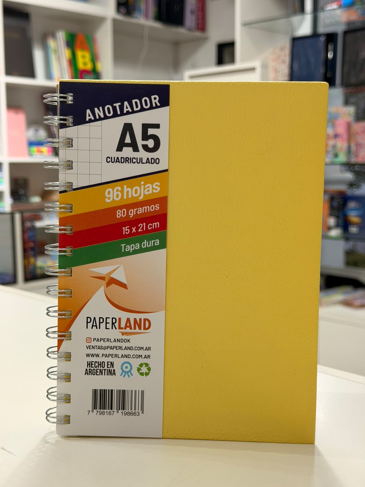 Cuaderno A5 tapa dura Paperland cuadriculado